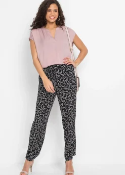 Pantalon 100% viscose, taille élastiquée