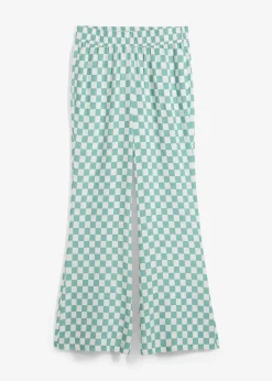 Pantalon ample à carreaux, en viscose fluide