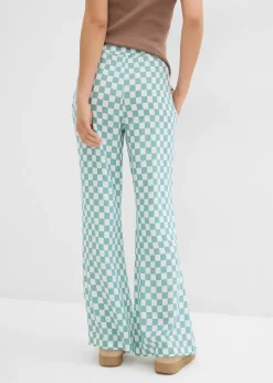 Pantalon ample à carreaux, en viscose fluide