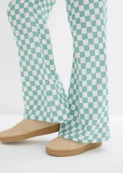 Pantalon ample à carreaux, en viscose fluide