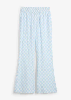 Pantalon ample à carreaux, en viscose fluide