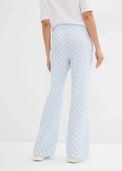 Pantalon ample à carreaux, en viscose fluide