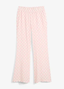 Pantalon ample à carreaux, en viscose fluide