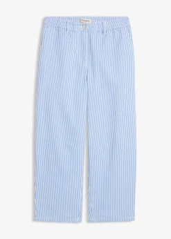 Pantalon barrel à taille haute et élastiquée