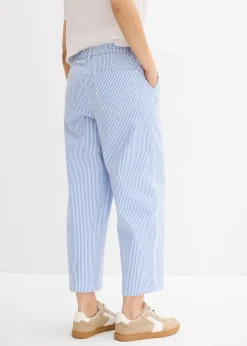 Pantalon barrel à taille haute et élastiquée