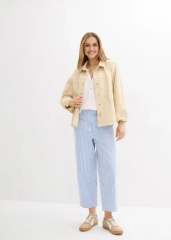 Pantalon barrel à taille haute et élastiquée