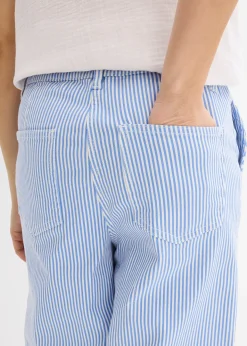 Pantalon barrel à taille haute et élastiquée