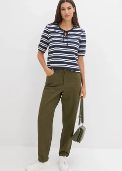 Pantalon barrel à taille élastiquée