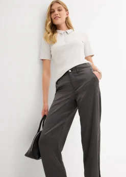 Pantalon barrel en satin fluide