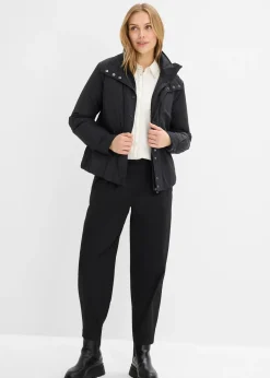 Pantalon barrel en twill à taille élastiquée