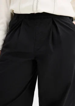 Pantalon barrel en twill à taille élastiquée