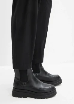 Pantalon barrel en twill à taille élastiquée