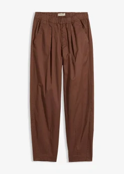 Pantalon barrel en twill à taille élastiquée