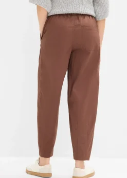 Pantalon barrel en twill à taille élastiquée
