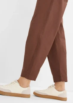 Pantalon barrel en twill à taille élastiquée