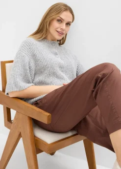 Pantalon barrel en twill à taille élastiquée