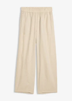 Pantalon barrel léger en lin mélangé