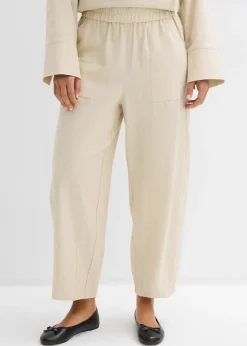 Pantalon barrel léger en lin mélangé