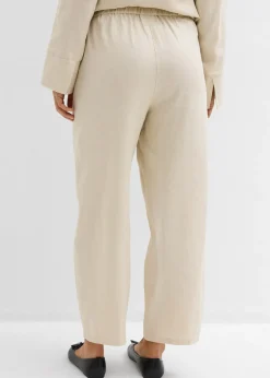 Pantalon barrel léger en lin mélangé