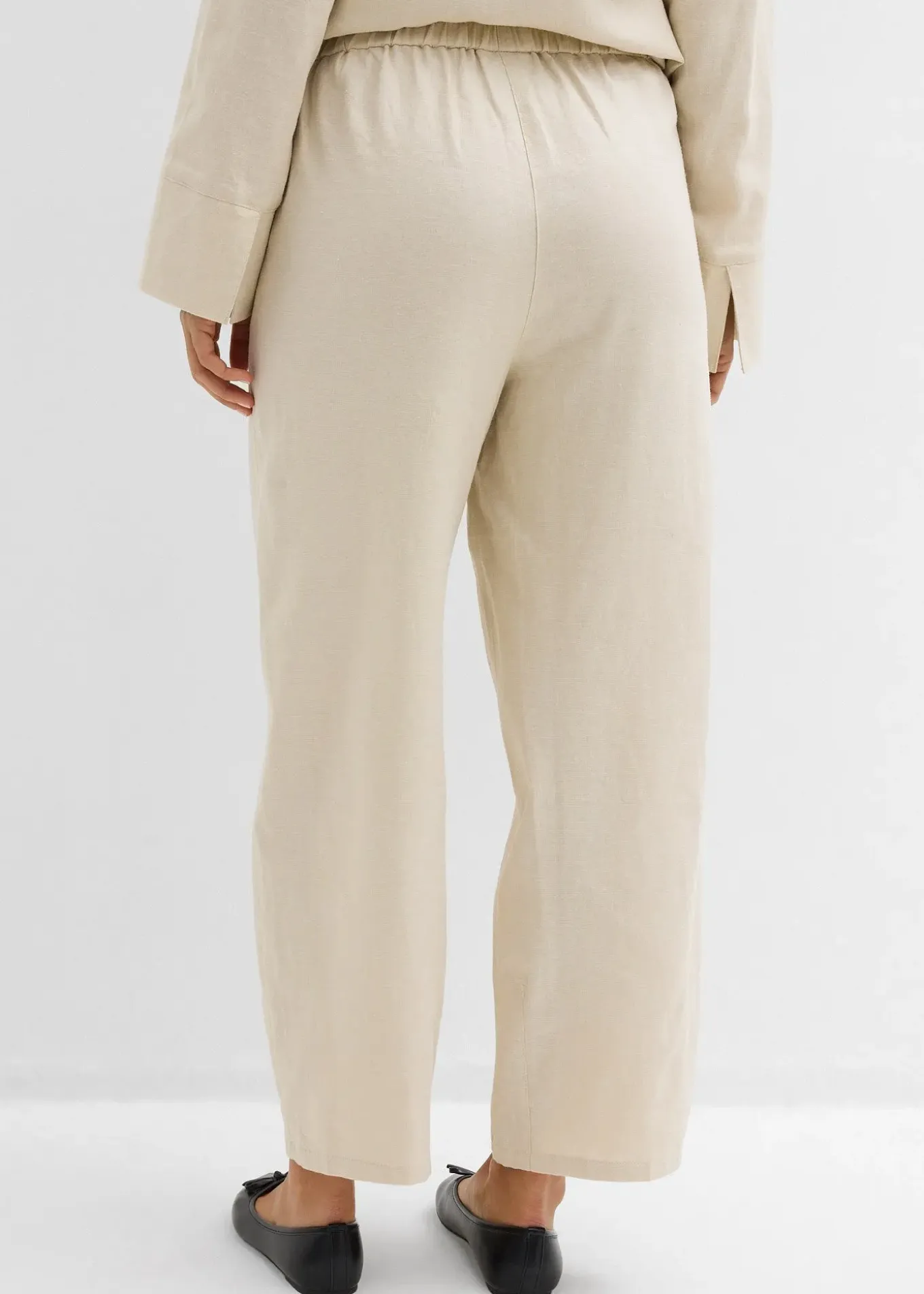 Pantalon barrel léger en lin mélangé