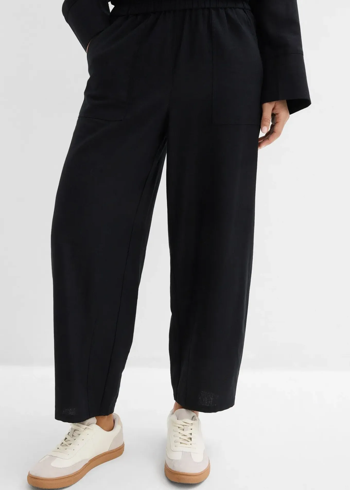 Pantalon barrel léger en lin mélangé