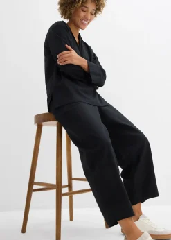 Pantalon barrel léger en lin mélangé