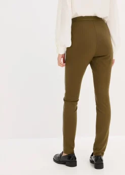 Pantalon bi-matière Punto di Roma et tissu enduit