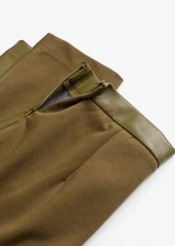 Pantalon bi-matière Punto di Roma et tissu enduit