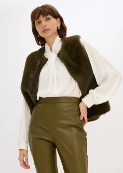 Pantalon bi-matière Punto di Roma et tissu enduit