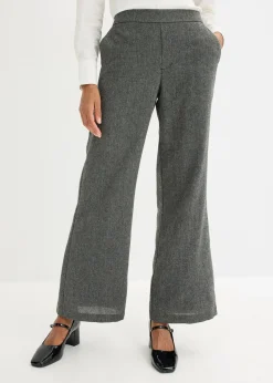 Pantalon bootcut, aspect tweed