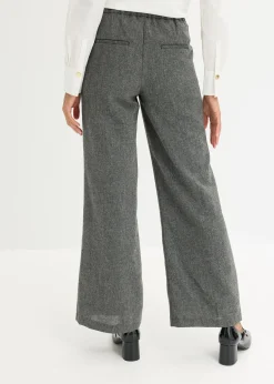 Pantalon bootcut, aspect tweed