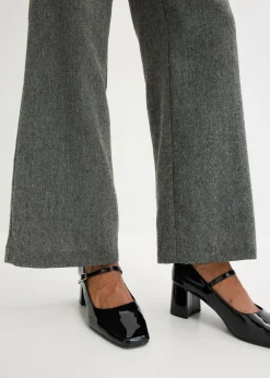 Pantalon bootcut, aspect tweed