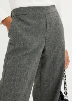 Pantalon bootcut, aspect tweed