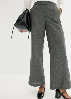 Pantalon bootcut, aspect tweed