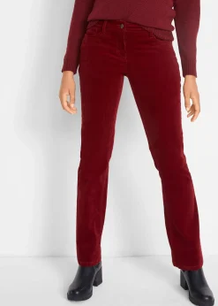 Pantalon bootcut en velours côtelé extensible
