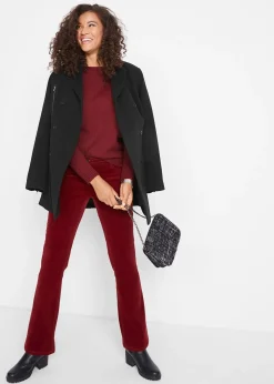 Pantalon bootcut en velours côtelé extensible