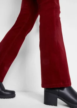 Pantalon bootcut en velours côtelé extensible