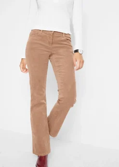 Pantalon bootcut en velours côtelé extensible