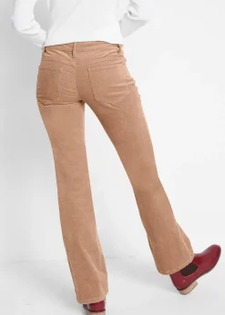 Pantalon bootcut en velours côtelé extensible