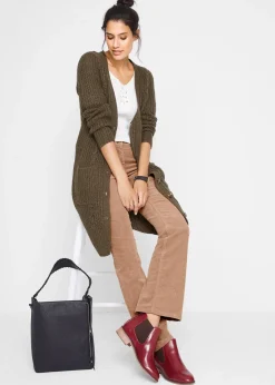 Pantalon bootcut en velours côtelé extensible