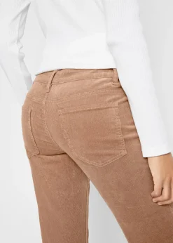 Pantalon bootcut en velours côtelé extensible