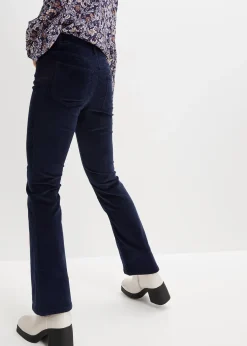 Pantalon bootcut en velours côtelé extensible