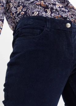 Pantalon bootcut en velours côtelé extensible