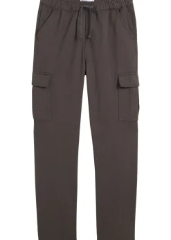 Pantalon cargo 100% coton, coupe droite et loose