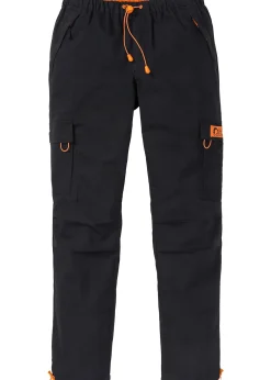 Pantalon cargo droit et décontracté à taille élastiquée