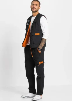 Pantalon cargo droit et décontracté à taille élastiquée