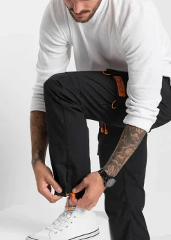 Pantalon cargo droit et décontracté à taille élastiquée