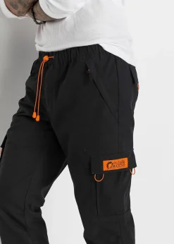 Pantalon cargo droit et décontracté à taille élastiquée