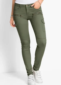 Pantalon cargo en coton extensible