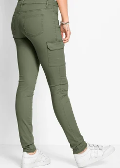 Pantalon cargo en coton extensible